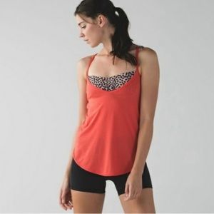 Lululemon Rollout Tank Top Built In Shelf Bra Leopard Print